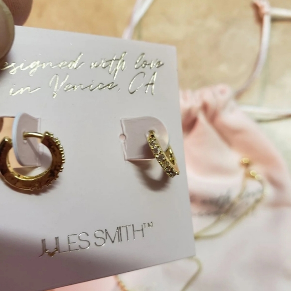 JULES SMITH 14K Gold Plated Daisy Chain Bracelet w/Huggie Hoop Earrings Set - Picture 12 of 14